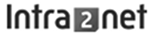 Logo von Intra2net, bestehend aus dem Schriftzug 'Intra' in Schwarz und '2net' in Grau.